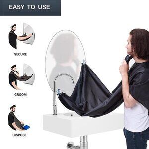 Beard Bib Apron for Men, Waterproof Beard Catcher for Men Shaving, Trimming